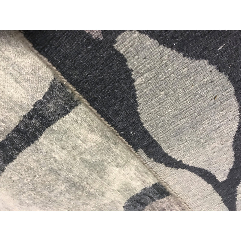 Tapis chameau et bleu clair noué à la main de haute qualité