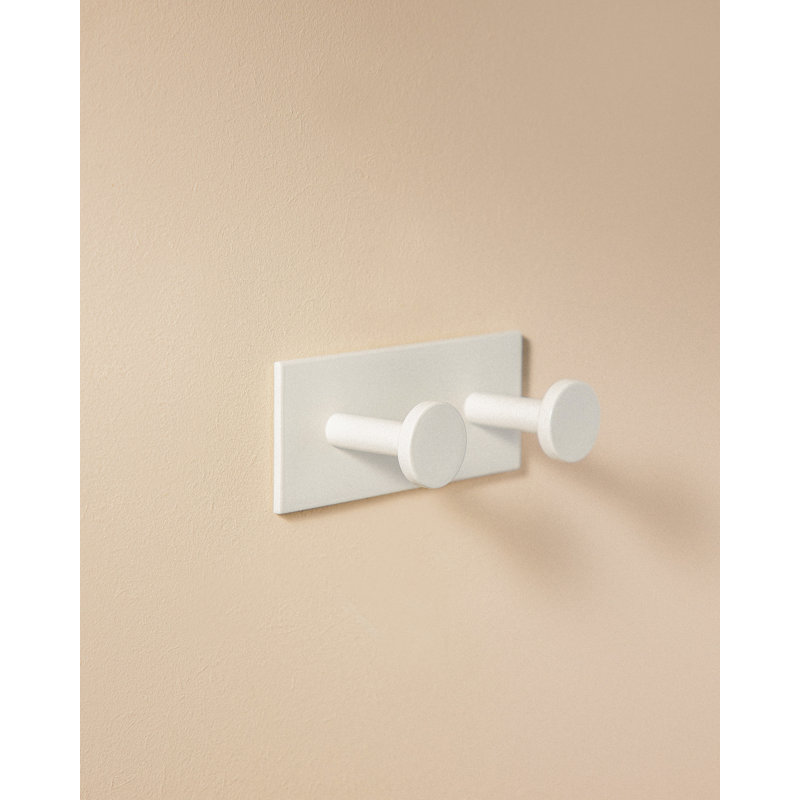Square Towel Hook made of Durable Brass, Matte White