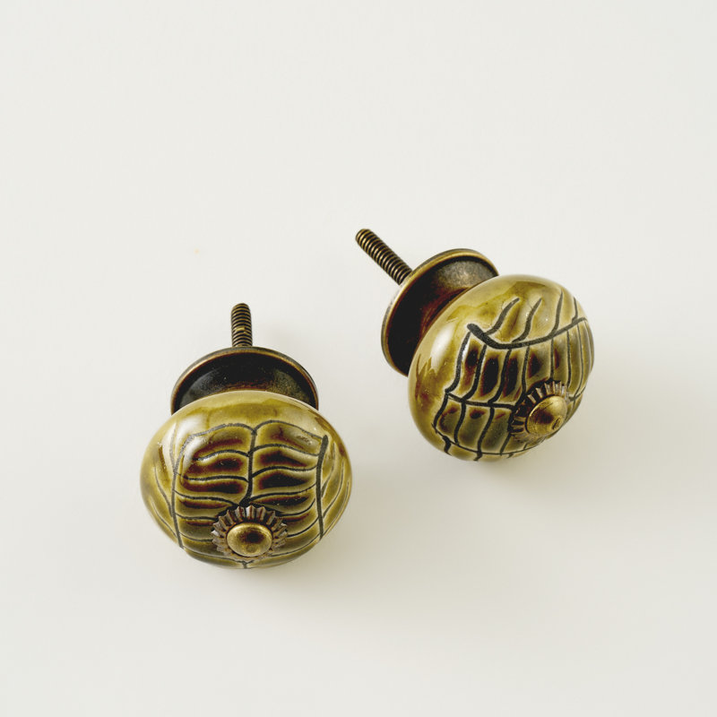 Ensemble de 2 boutons d'armoire en céramique Lara