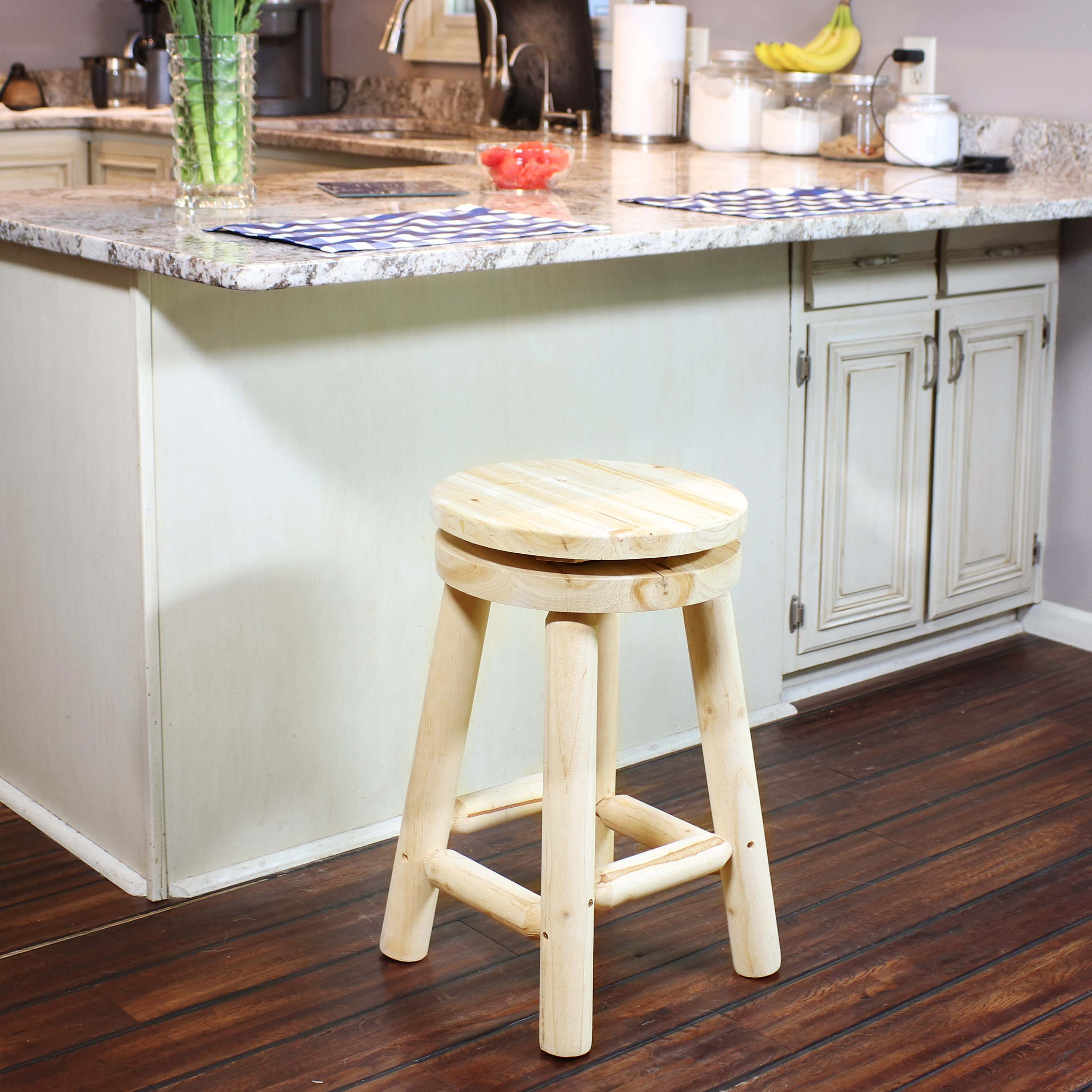 Loon Peak Cohberg Swivel Solid Wood 20 Counter Stool Wayfair