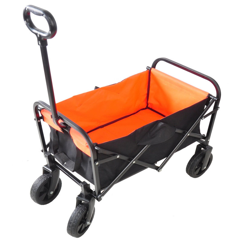 Collapsible Camping Trolley, Black/Orange