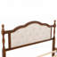 Grand lit en bois de pin avec tête de lit tapissier et pied de lit à panneau, avec deux pieds de support de rail de lit et pieds de support de plateforme centrale-2000334264