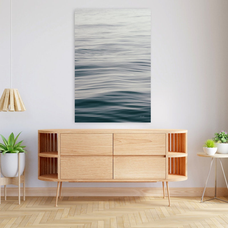 La mer silencieuse III, art abstrait de l'océan côtier, H 48 po x l 32 po