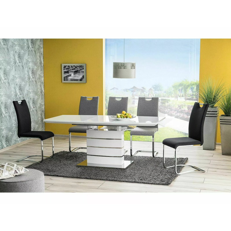 Enright Extendable Glass Top Dining Table