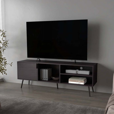 Meuble télé avec rangement ouvert Wengue