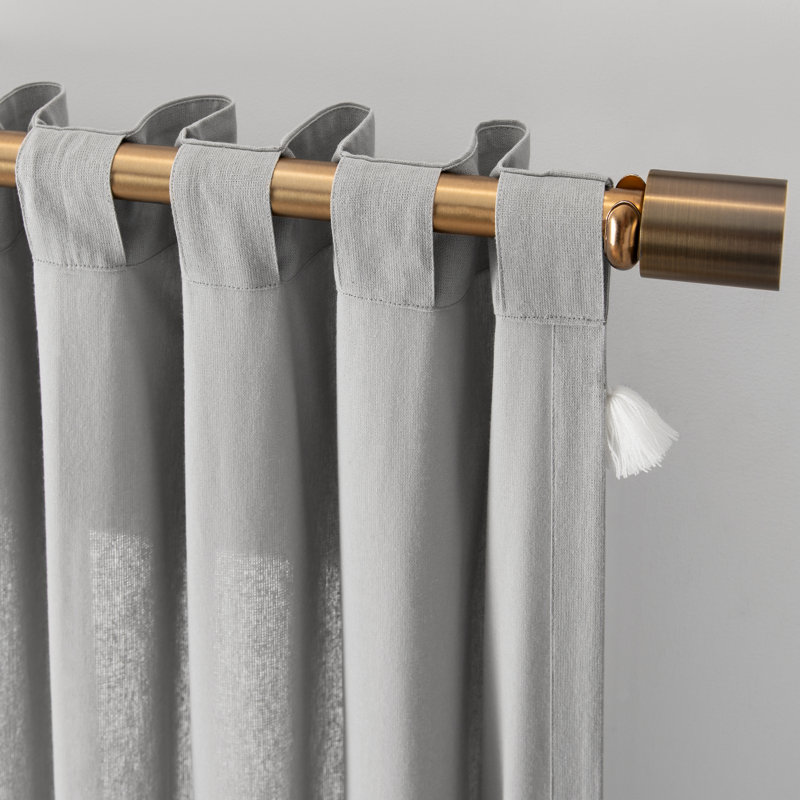 Ballast Cotton Semi Sheer Curtain Single Panel, 50'' W x 84'' L, Gray