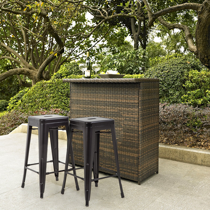 Joliet Counter Stool with Metal Frame, Black