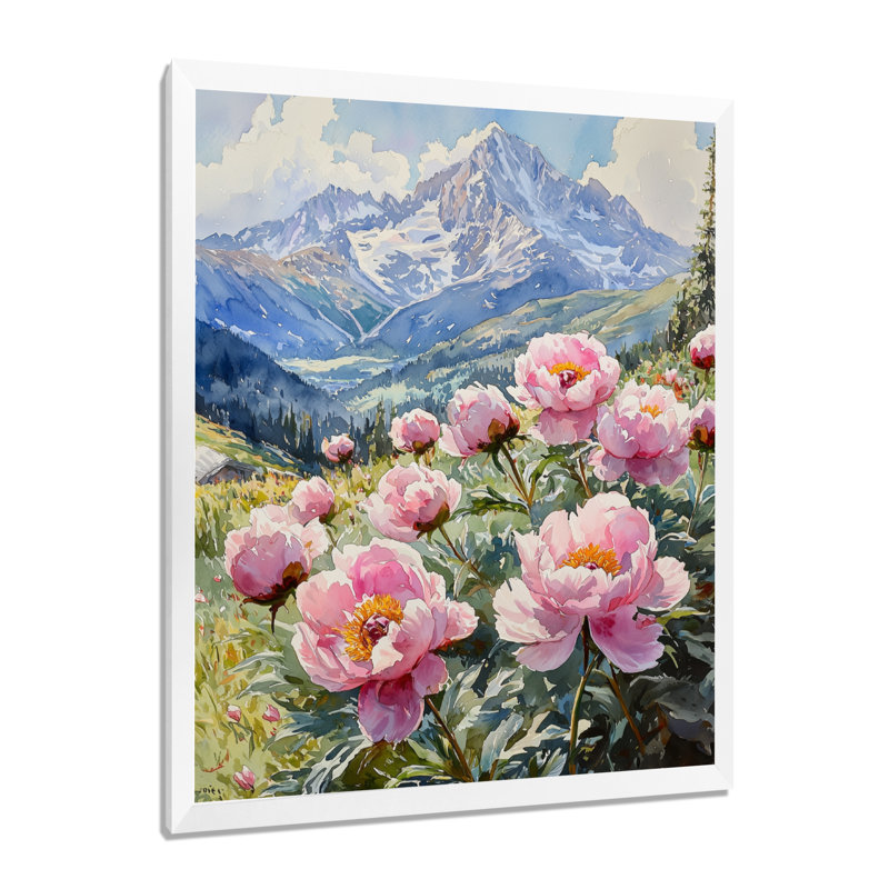 Bastin - décoration murale florale, H 20 po x l 12 po, Reproduction encadrée d'une seule photo, Blanc