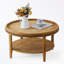 Table basse ronde avec tablette de rangement