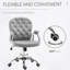 Chaise de bureau, chaise de bureau capitonnée à boutons avec accoudoirs rembourrés, hauteur réglable et roulettes pivotantes