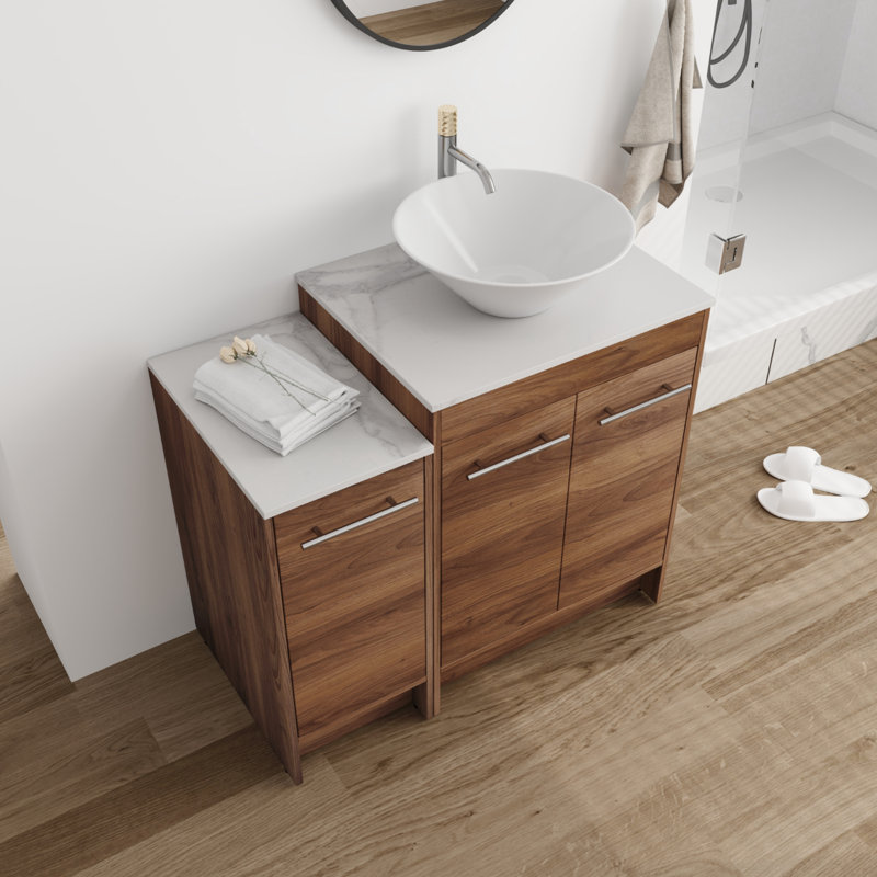 Ensemble de meuble-lavabo simple 35,74 po avec plateau Manveer