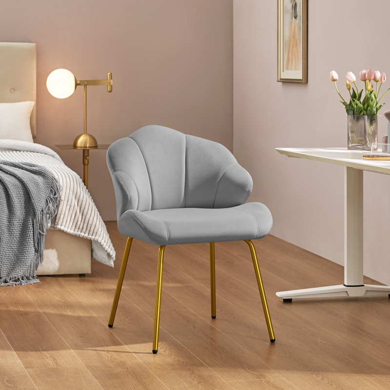 Fauteuil d'appoint en velours, Gris