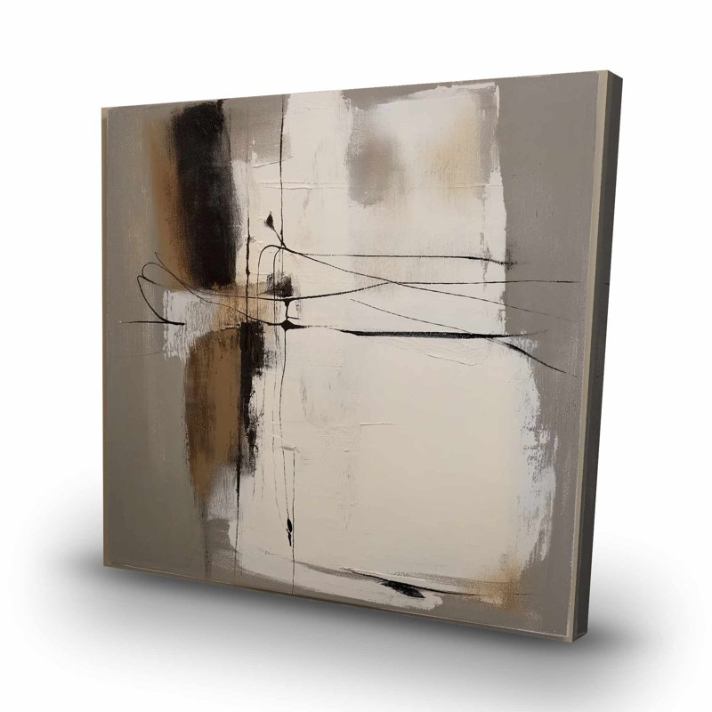 Rusty Splashes - Gray Abstract Canvas Art for Home Decor