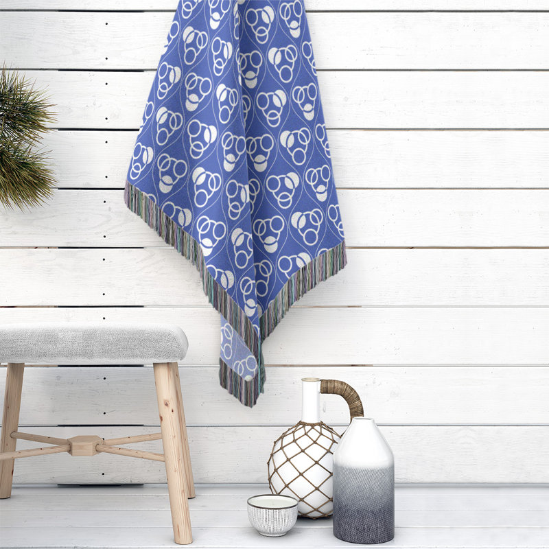 Couverture en coton tissé Classic, L 60 po x L 80 po, Bleu