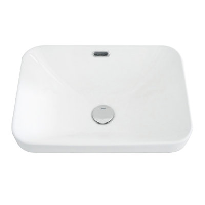 Integrated White Ceramic Basin, Drain Notincluded