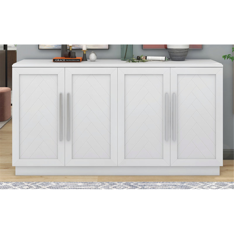 Buffet polyvalent avec tablettes réglables et fabrication robuste pour diverses pièces