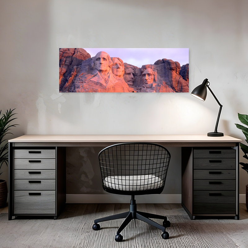 Mont Rushmore, Dakota du Sud, États-Unis, art contemporain, art mural, H 12 po x l 36 po