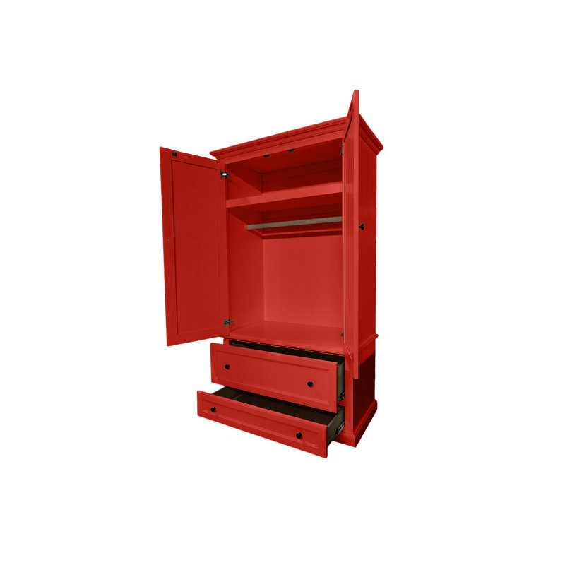 Armoire moderne en bois massif, Rouge de Falun
