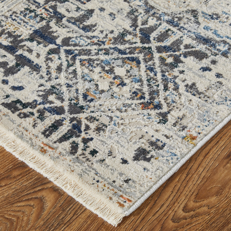 Tapis oriental bleu marine Adeleke, Rectangle 7 pi 10 po x 9 pi 6 po