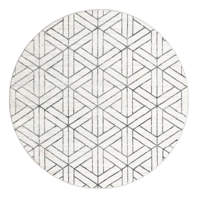 Rochele Geometric Indoor Rug, Round 7'