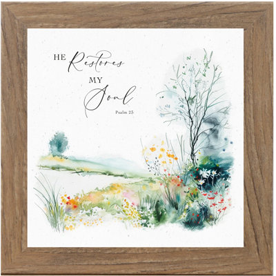 «He Restores My Soul Psalm 23», art encadré