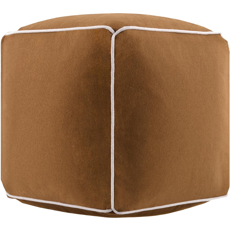 Ackerly Pouf, Brown/White