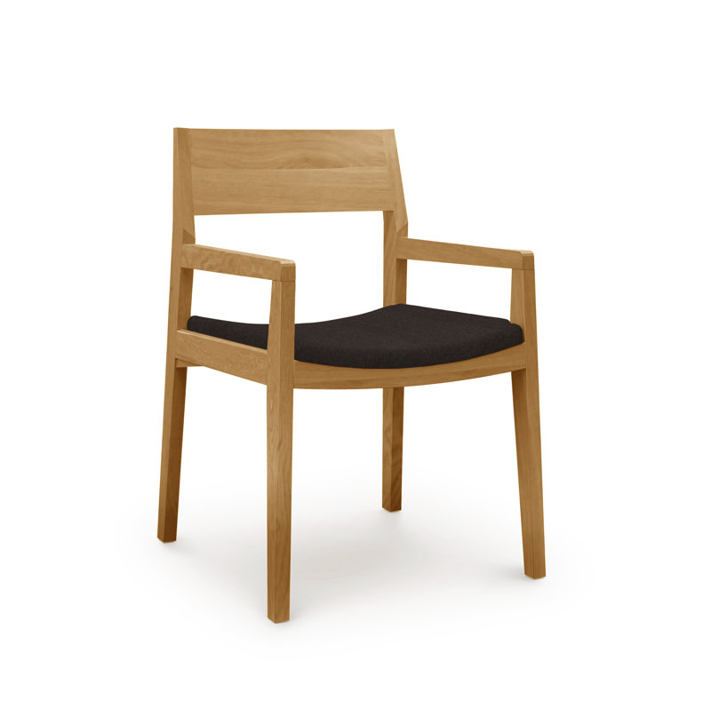Iso Microsuede Arm Chair, Microsuede Ebony, Natural Oak