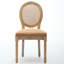 Chaises de salle à manger de style campagnard français, dossier en rotin, pieds en bois massif et coussin à ressorts en S, ensemble de 2-1302330262