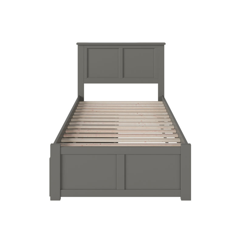 Lit plateforme avec rangement en bois massif Arrianne, Simple TG