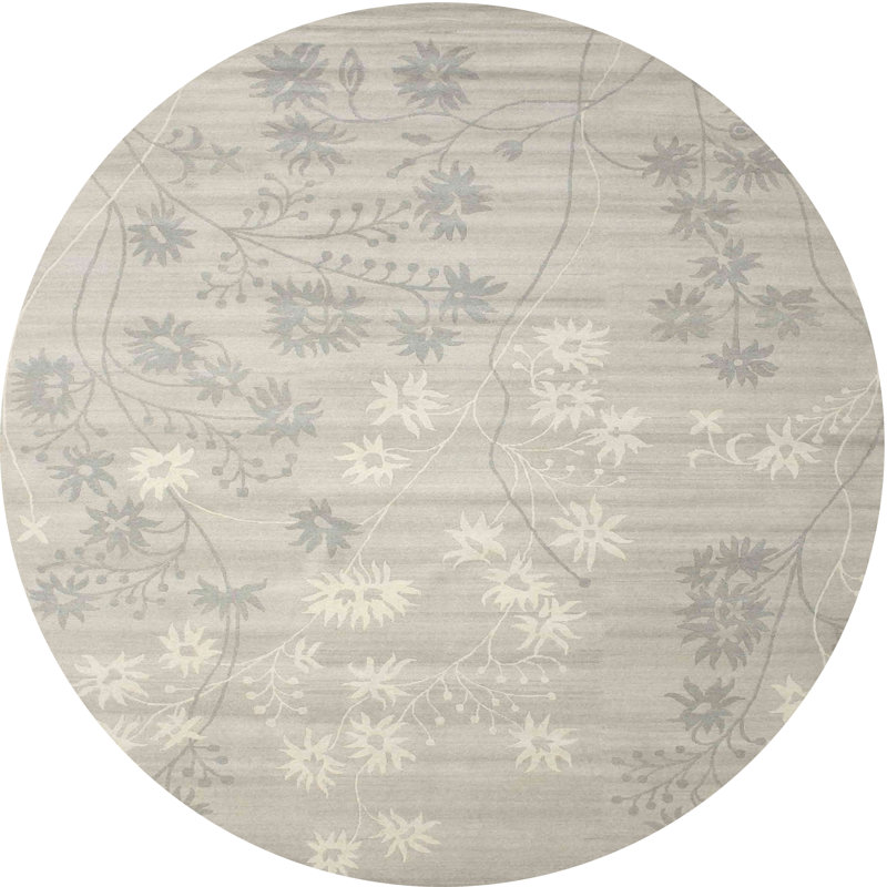 Floral Indoor Rug, Round 4'