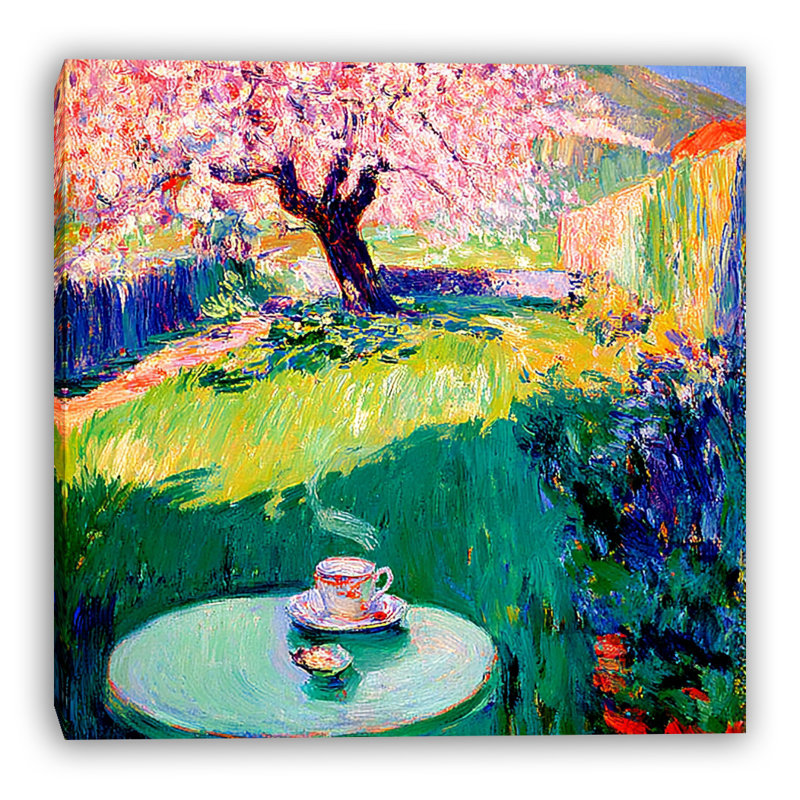 «Garden Tea Moment», art mural sur toile tendue, L 20 po x H 20 po x P 1,5 po