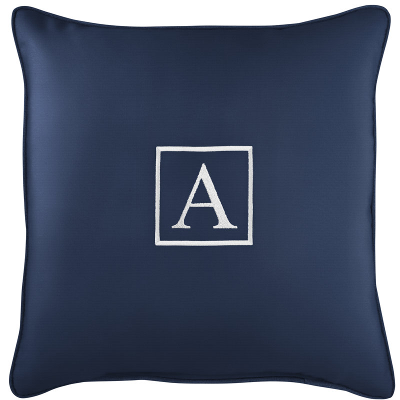 Kettil Embroidered Sunbrella® Outdoor Throw Pillow, Canvas Navy Sunbrella® Canvas, A