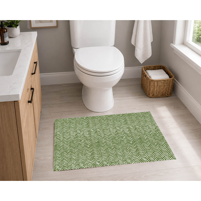 Tapis de toilette rectangulaire antidérapant à chevrons