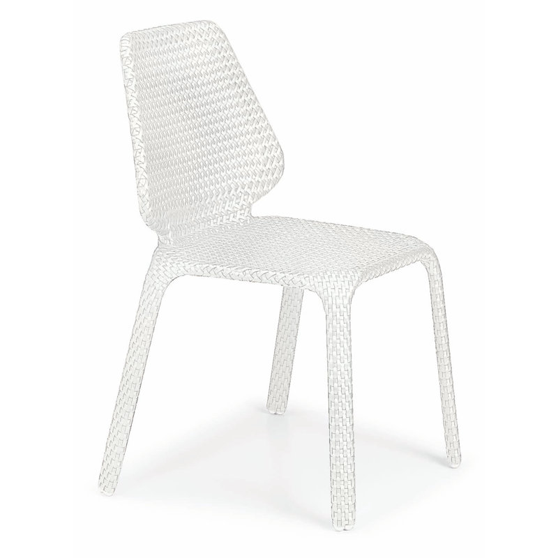 Seashell Outdoor Dining Side Chair, Chalk