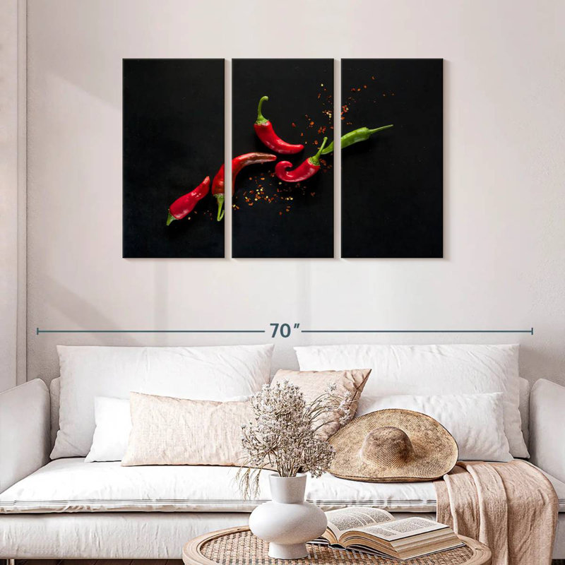Yarlin Red And Green Chili Peppers, 28" H x 45" W
