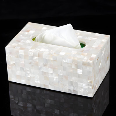 Élégant support de boîte à mouchoirs imperméable pour la décoration intérieure, design de coquille blanche de luxe pour le salon et la chambre à coucher