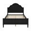 Lit plateforme classique en bois avec tête et pied de lit-129458450-129458453