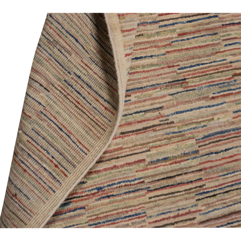 Hand Knotted Wool Area Rug in Multi