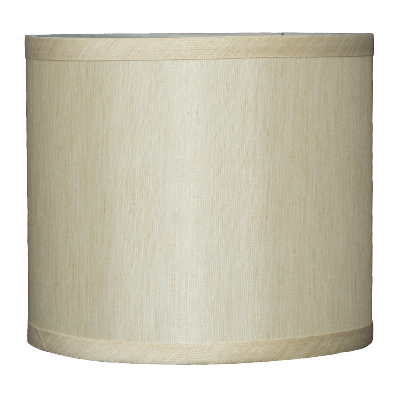 Ganya Silk Drum Lamp Shade, 10" H x 14" W x 14" D, Cream