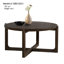 Ensemble de table 3 pièces de style transitionnel 1 table de cocktail 42 po 1 table de cocktail 25 po 1 table de bout avec plateau en pierre et en bois, tablette inférieure inférieure, base en tréteaux, finition noyer foncé