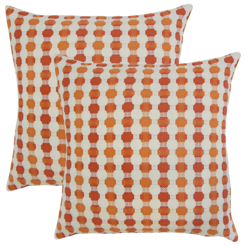 Coussin décoratif géométrique , Mandarine