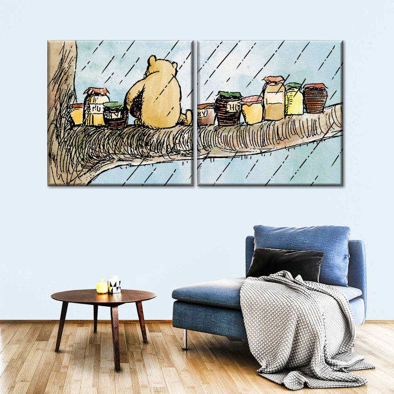 Ensemble de 2 pièces de pots à miel Winnie The Pooh, H 10 po x l 21 po x P 1,25 po