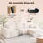 Boneless 110" W Beige Corduroy Upholstered Modular Sectional Sofa with 5 Pillows, 2-Piece Convertible Sleeper, No Assembly Required-551389504-551389505