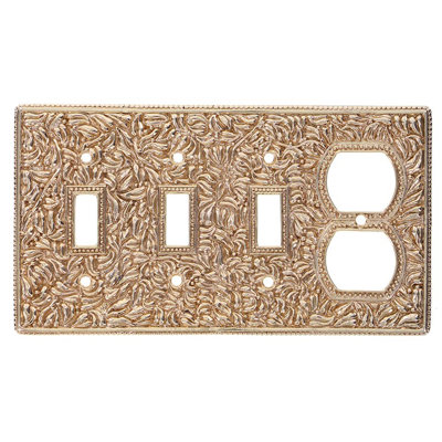 San Michele Patterned 4 - Gang Combination Plate Standard Combination Wall Plate