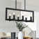 6 - Light Open Frame Kitchen Island Black Rectangular Chandelier