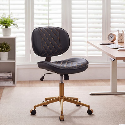 Fauteuil de bureau noir en cuir noir