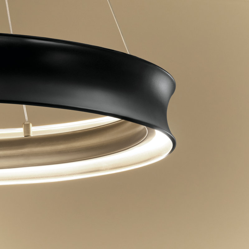 Soft Modern Circular LED Chandelier, 3.75" H x 29.5" W x 29.5" D, Satin Black