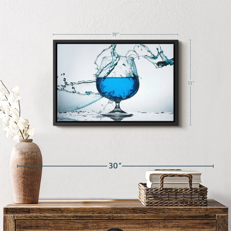 Aliments et boissons «Blue Cocktail Splash», reproduction sur toile, H 13 po x l 19 po