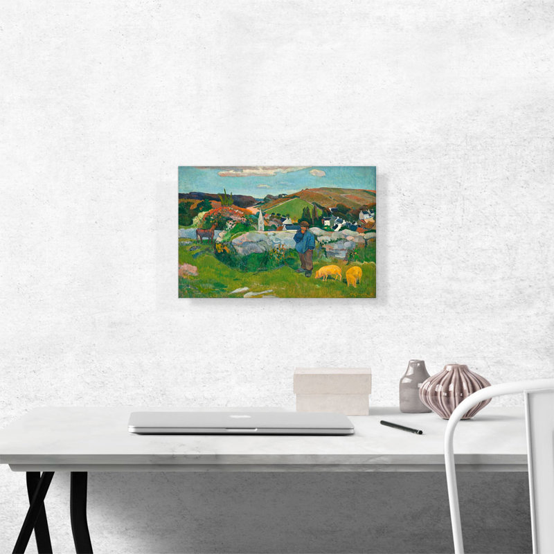 The Swineherd 1888 - Reproduction, H 12 po x l 18 po x P 0,75 po
