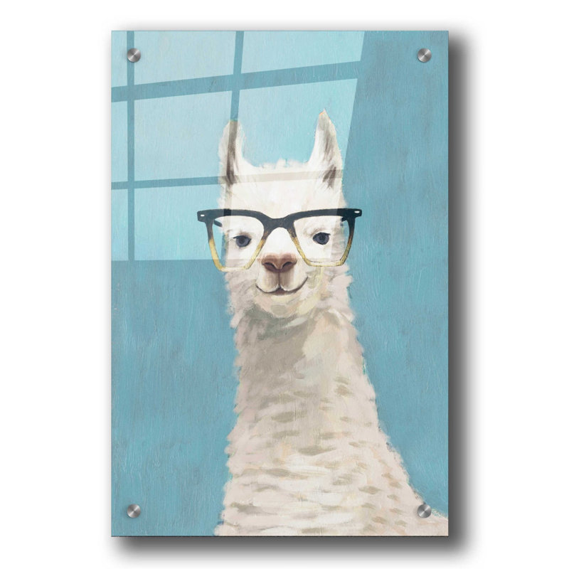 «Llama Specs II» par Victoria Borges, art mural acrylique, H 36 po x l 24 po x P 0,2 po